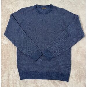 Stenströms Merino Heavy Knitted Crew-neck Sweater Men's M Blue Pullover L/S EUC